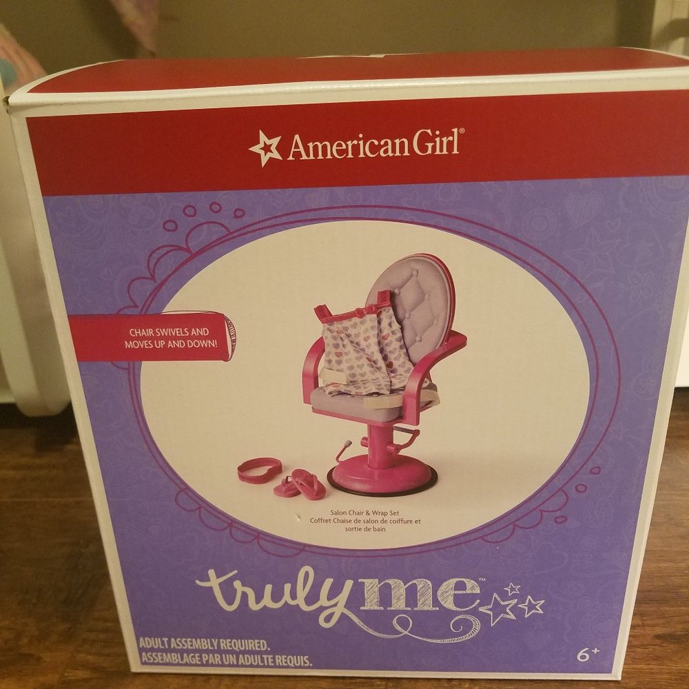 American Girl salon chair and stylist set